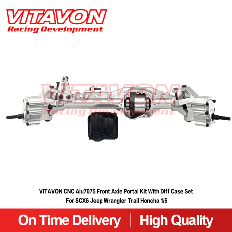 VITAVON CNC Alu7075 Front Axle Portal Kit With Diff Case Set For SCX6 Jeep Wrangler Trail Honcho 1/6