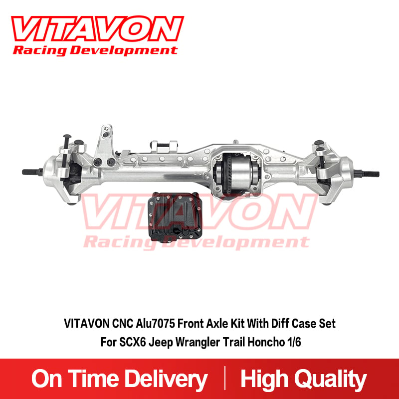 VITAVON CNC Alu7075 Front Axle Kit With Diff Case Set For SCX6 Jeep Wrangler Trail Honcho 1/6