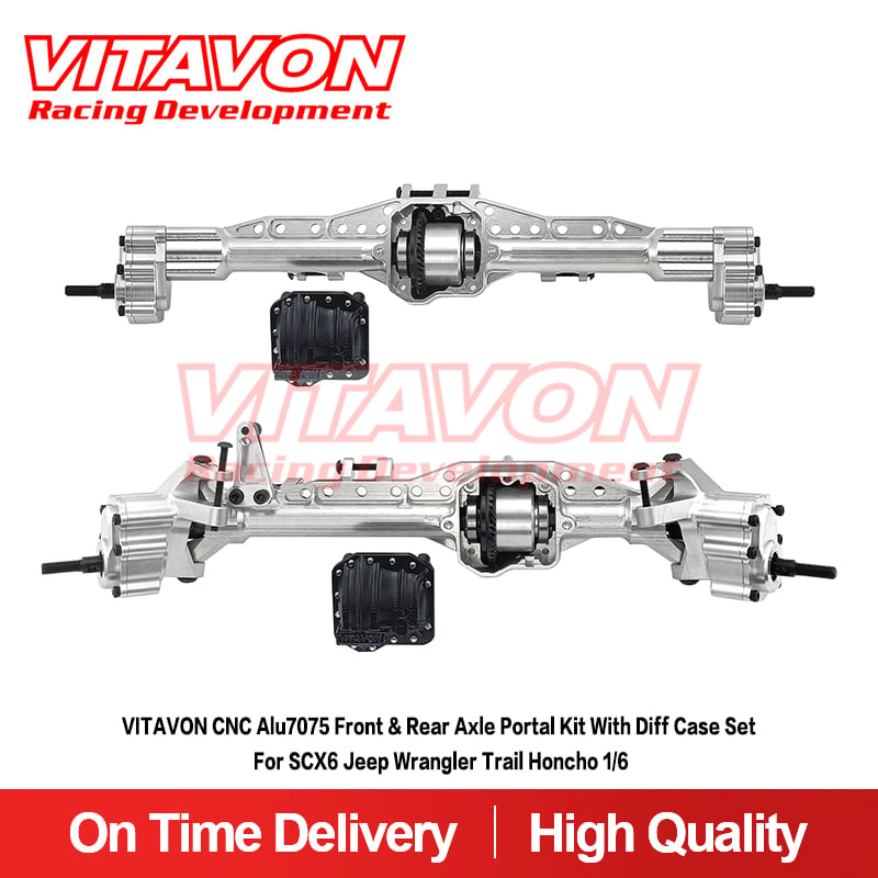 VITAVON CNC Alu7075 Front & Rear Axle Portal Kit With Diff Case Set For SCX6 Jeep Wrangler Trail Honcho 1/6