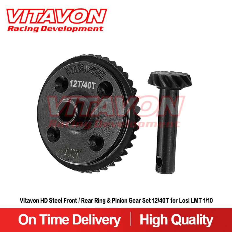 Vitavon HD Steel Front / Rear Ring & Pinion Gear Set 12/40T for Losi LMT 1/10
