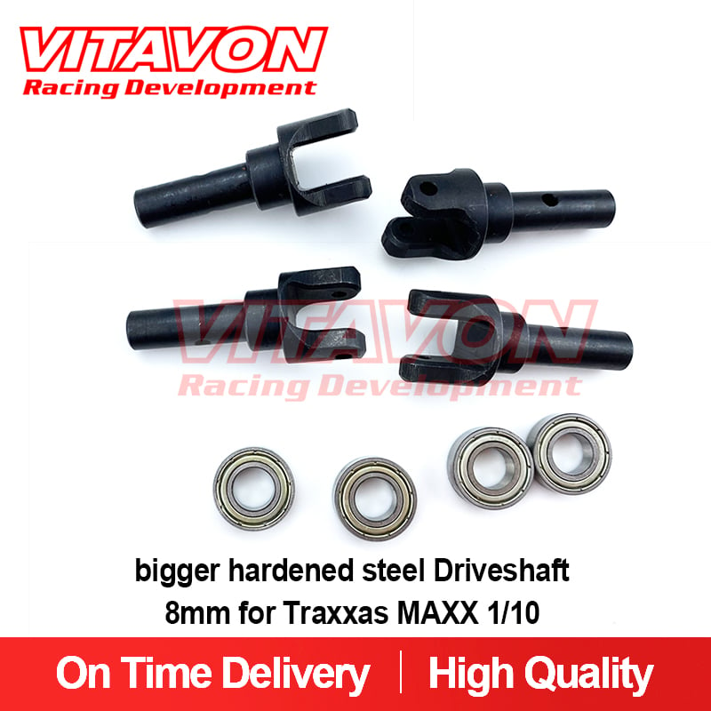 VITAVON Redesigned Bigger Hardened Steel Driveshaft 8mm For Traxxas MAXX 1/10