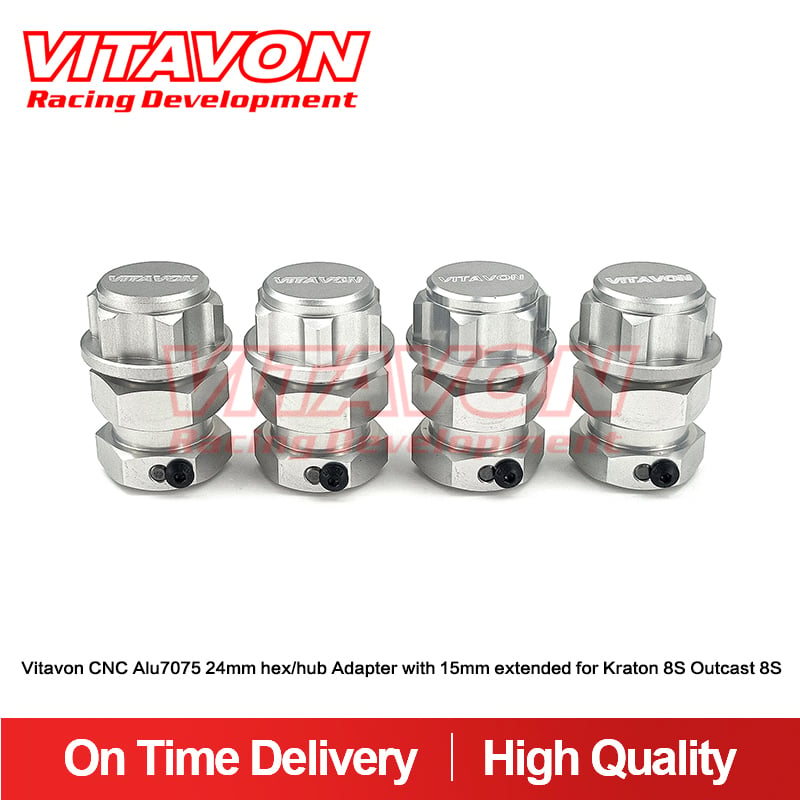 Vitavon CNC Alu7075 24mm Hex/Hub Adapter With 15mm Extended For Kraton 8S Outcast 8S