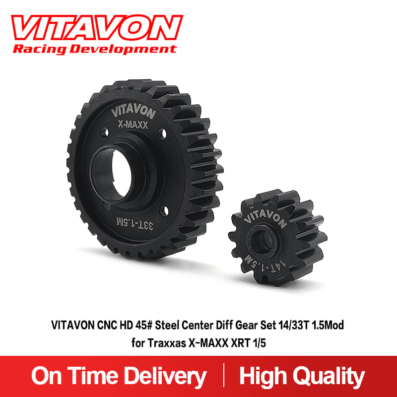 VITAVON CNC HD 45# Steel Center Diff Gear Set 14/33T 1.5Mod for Traxxas X-MAXX XRT 1/5