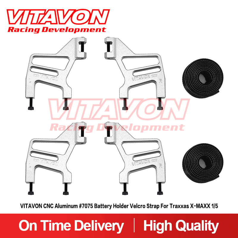 VITAVON CNC Aluminum #7075 Battery Holder Velcro Strap for Traxxas X-MAXX 1/5