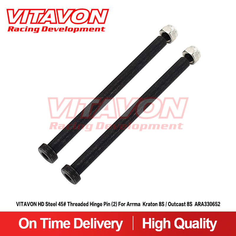 VITAVON HD Steel 45# Threaded Hinge Pin(2) For Arrma Kraton 8S/Outcast 8S ARA330652