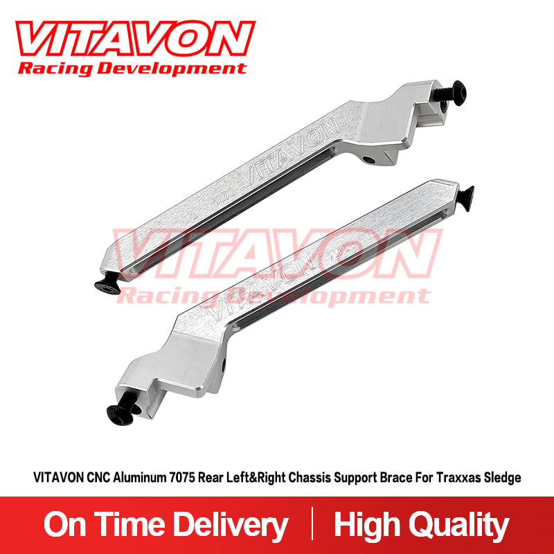Vitavon CNC Aluminum 7075 Rear Left&Right Chassis Support Brace For Traxxas Sledge