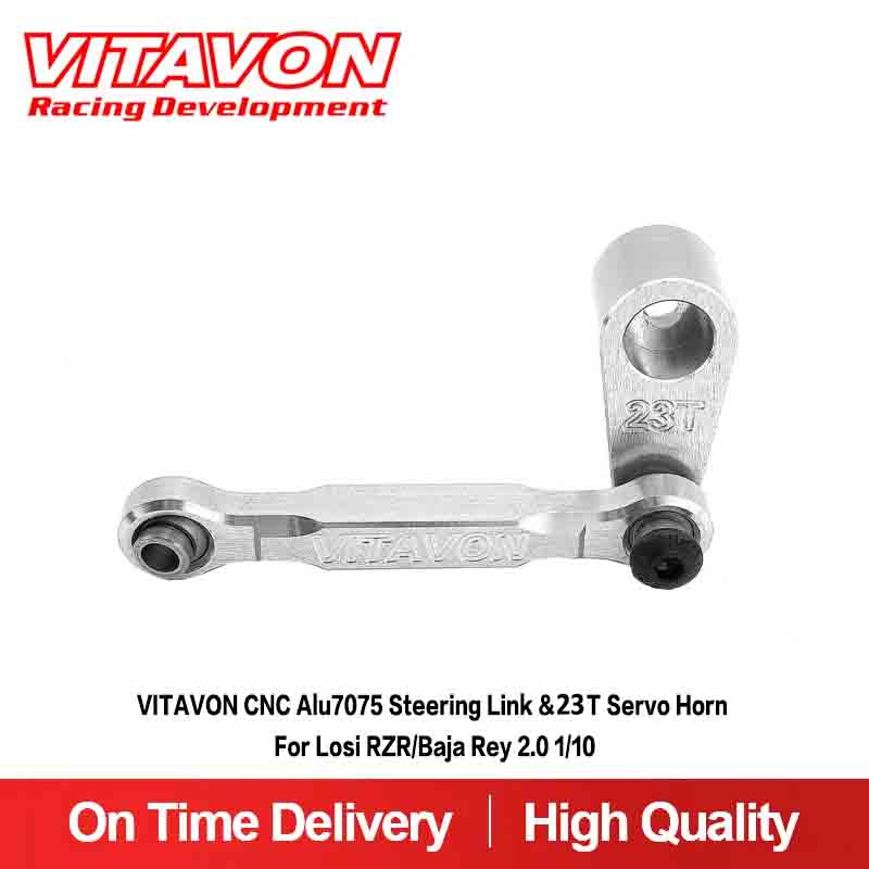 VITAVON CNC Alu7075 Steering Link &23T Servo Horn For Losi RZR/Baja Rey 2.0 1/10