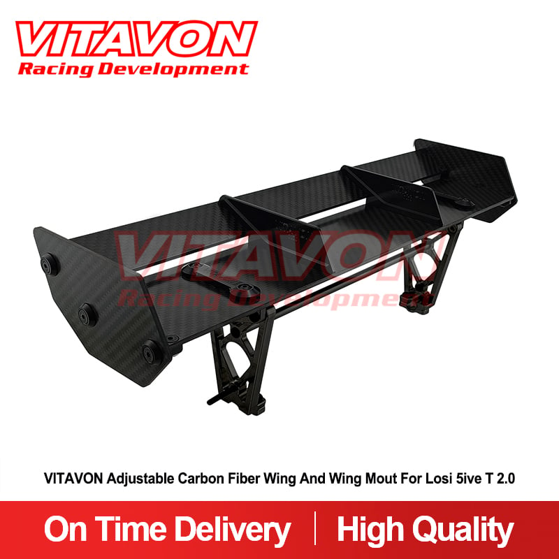 VITAVON Adjustable Carbon Fiber Wing And Wing Mout For Losi 5ive T 2.0