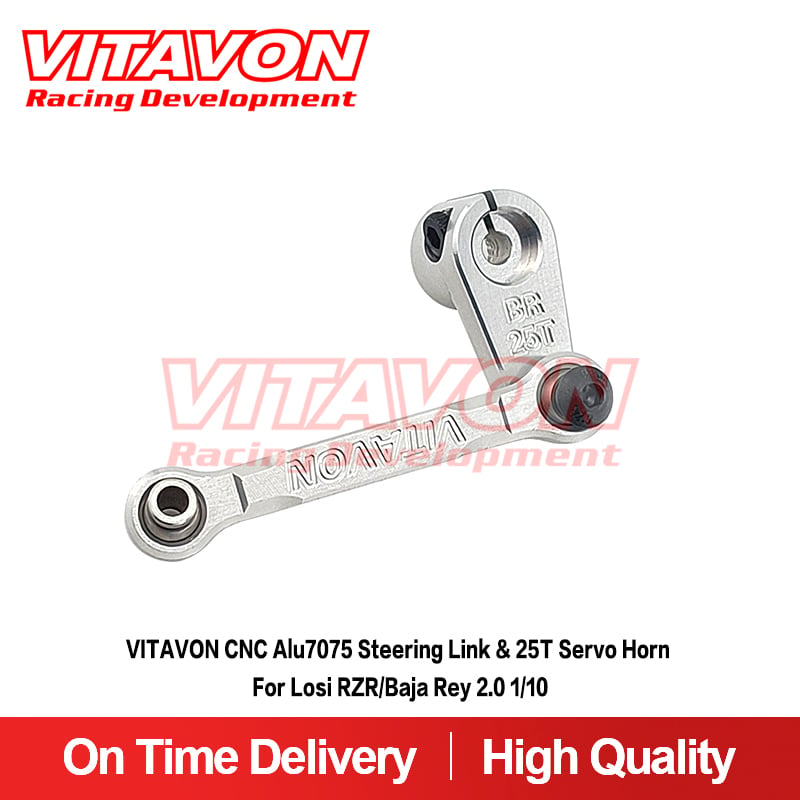 VITAVON CNC Alu7075 Steering Link &25T Servo Horn For Losi RZR/Baja Rey 2.0 1/10