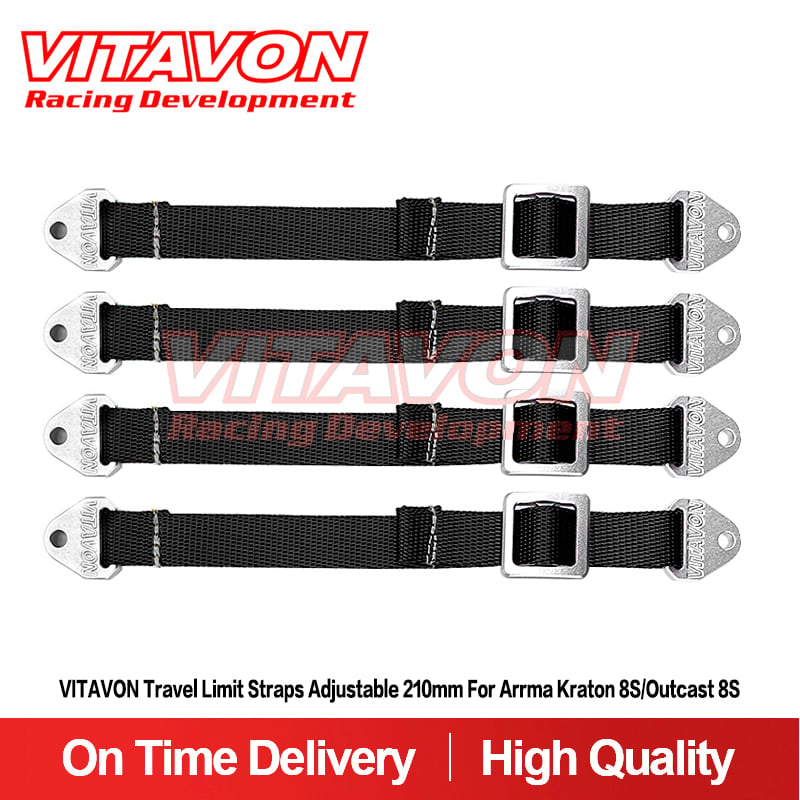 VITAVON Travel Limit Straps Adjustable 210mm For Arrma Kraton 8S/Outcast 8S