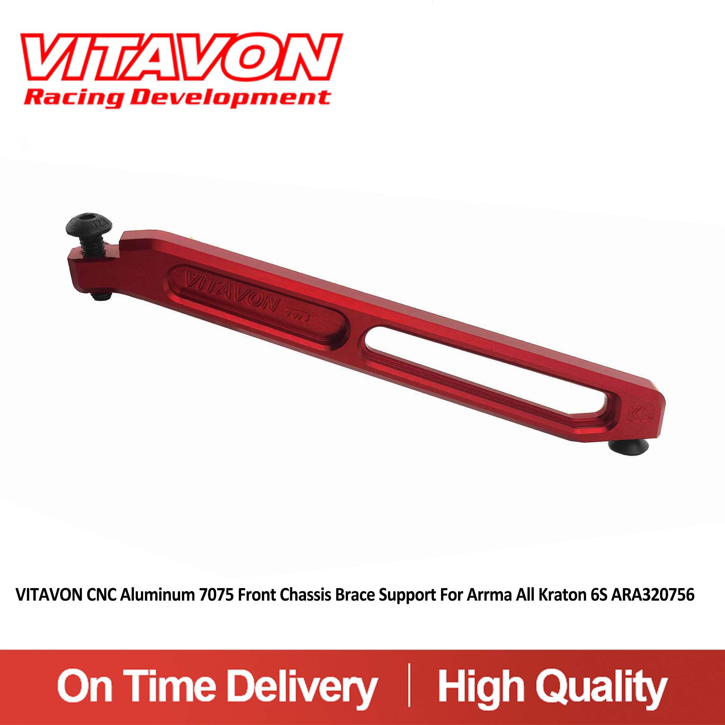 VITAVON CNC Aluminum 7075 Front Chassis Brace Support For Arrma All Kraton 6S ARA320756