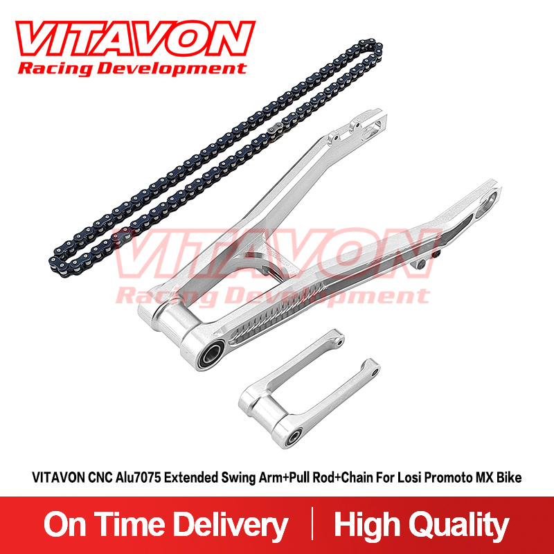 VITAVON CNC Alu7075 Extended Swing Arm(+30mm)+Pull Rod+Chain For Losi Promoto MX Bike