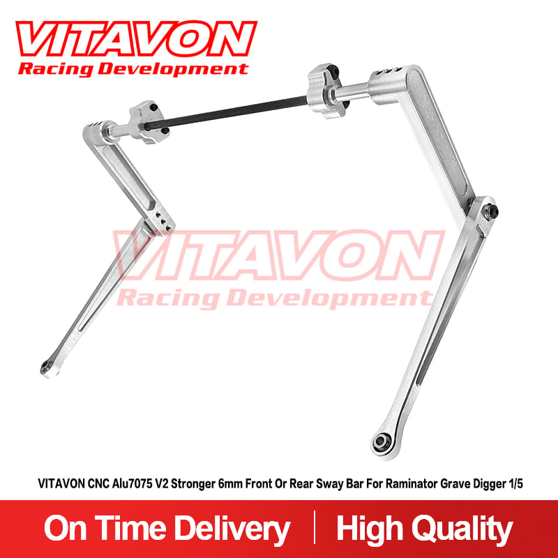 VITAVON CNC Alu7075 V2 Stronger 6mm Front Or Rear Sway Bar For Raminator Grave Digger 1/5
