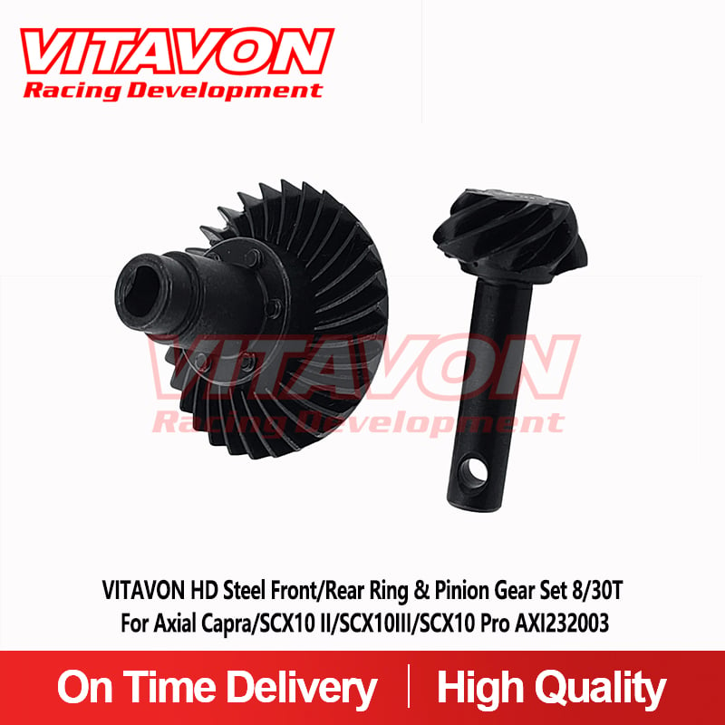 VITAVON HD Steel Front/Rear Ring & Pinion Gear Set 8/30T For Axial Capra/SCX10 II/SCX10III/SCX10 Pro AXI232003
