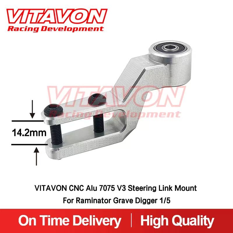 VITAVON CNC Aluminum 7075 V3 Steering Link Mount For Raminator Grave Digger 1/5 