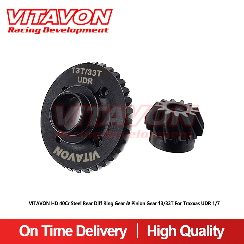 VITAVON HD Steel 40Cr Rear Diff Ring Gear & Pinion Gear 13/33T For Traxxas UDR 1/7
