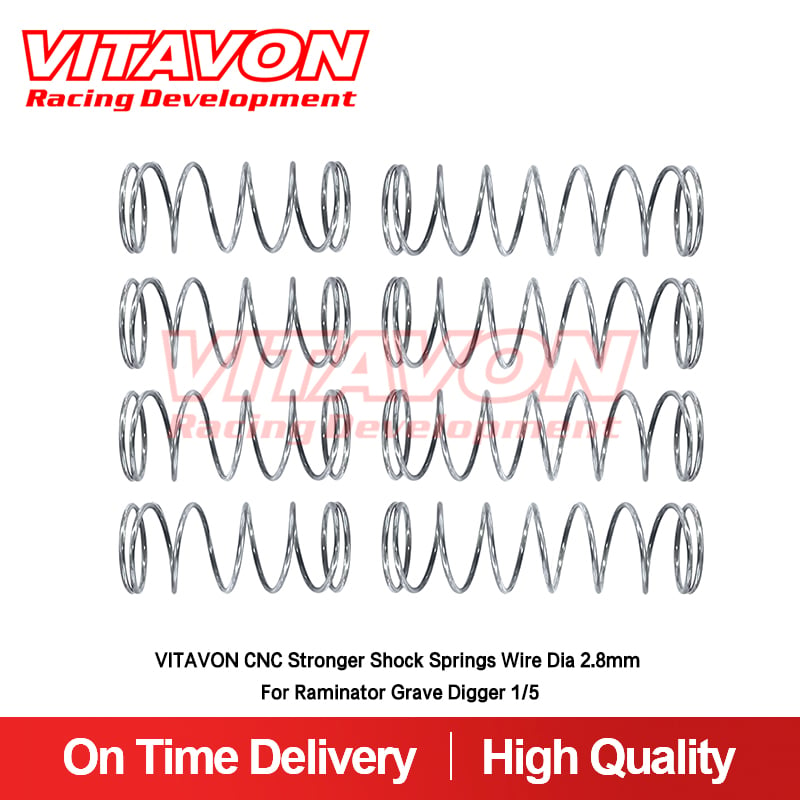 VITAVON CNC Stronger Shock Springs Wire Dia 2.8mm For Raminator Grave Digger 1/5