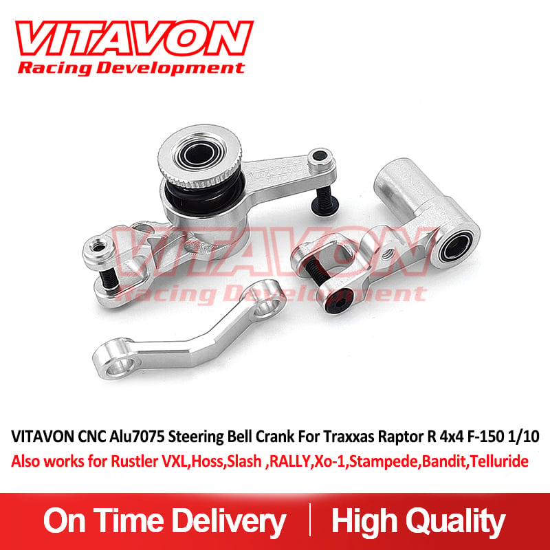 VITAVON CNC Alu7075 Steering Bell Crank For Traxxas Raptor R 4x4 F-150 1/10,Also works for Rustler VXL,Hoss,Slash ,RALLY,Xo-1,Stampede,Bandit,Telluride