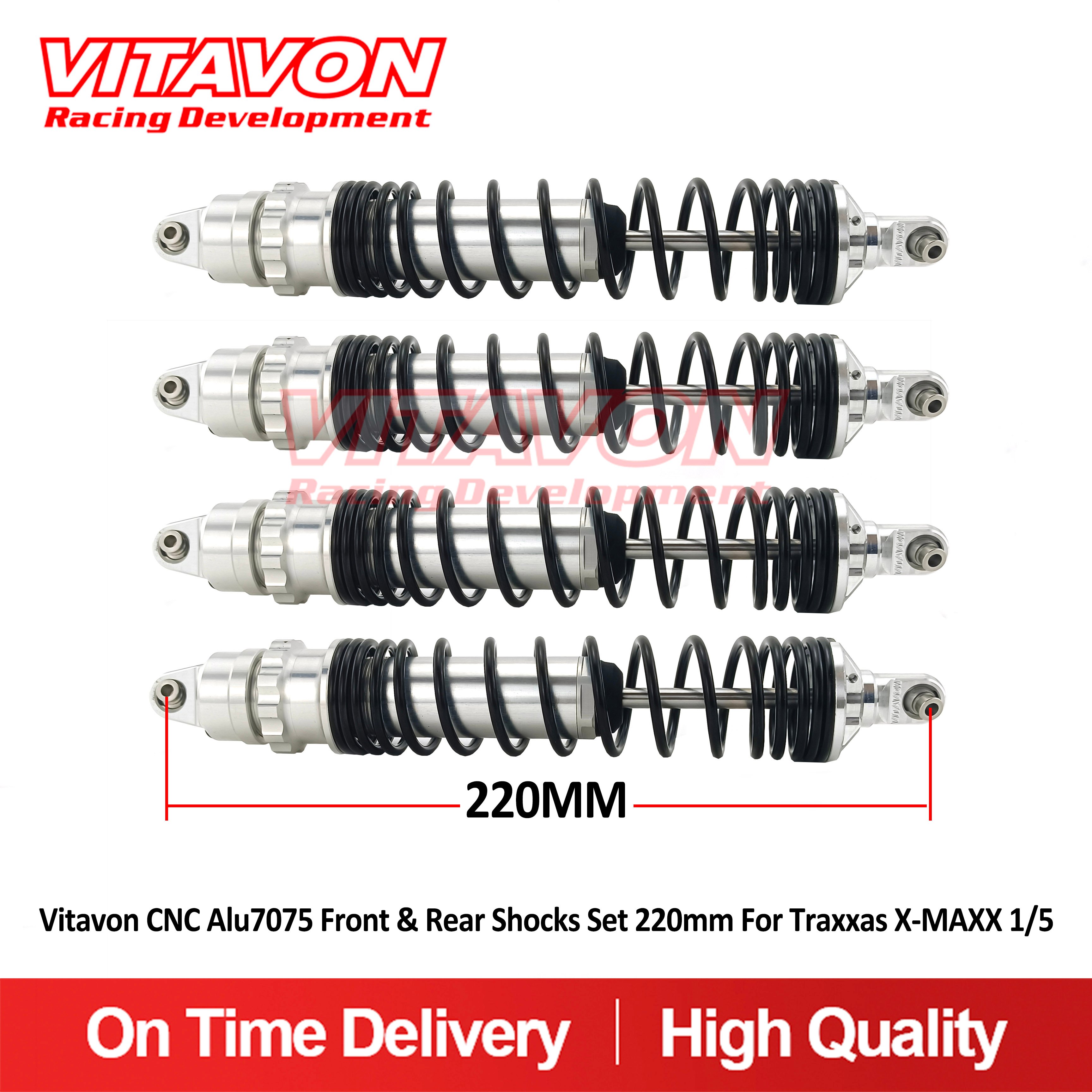 VITAVON CNC Alu7075 Front & Rear Shocks Set 220mm For Traxxas X-MAXX 1/5