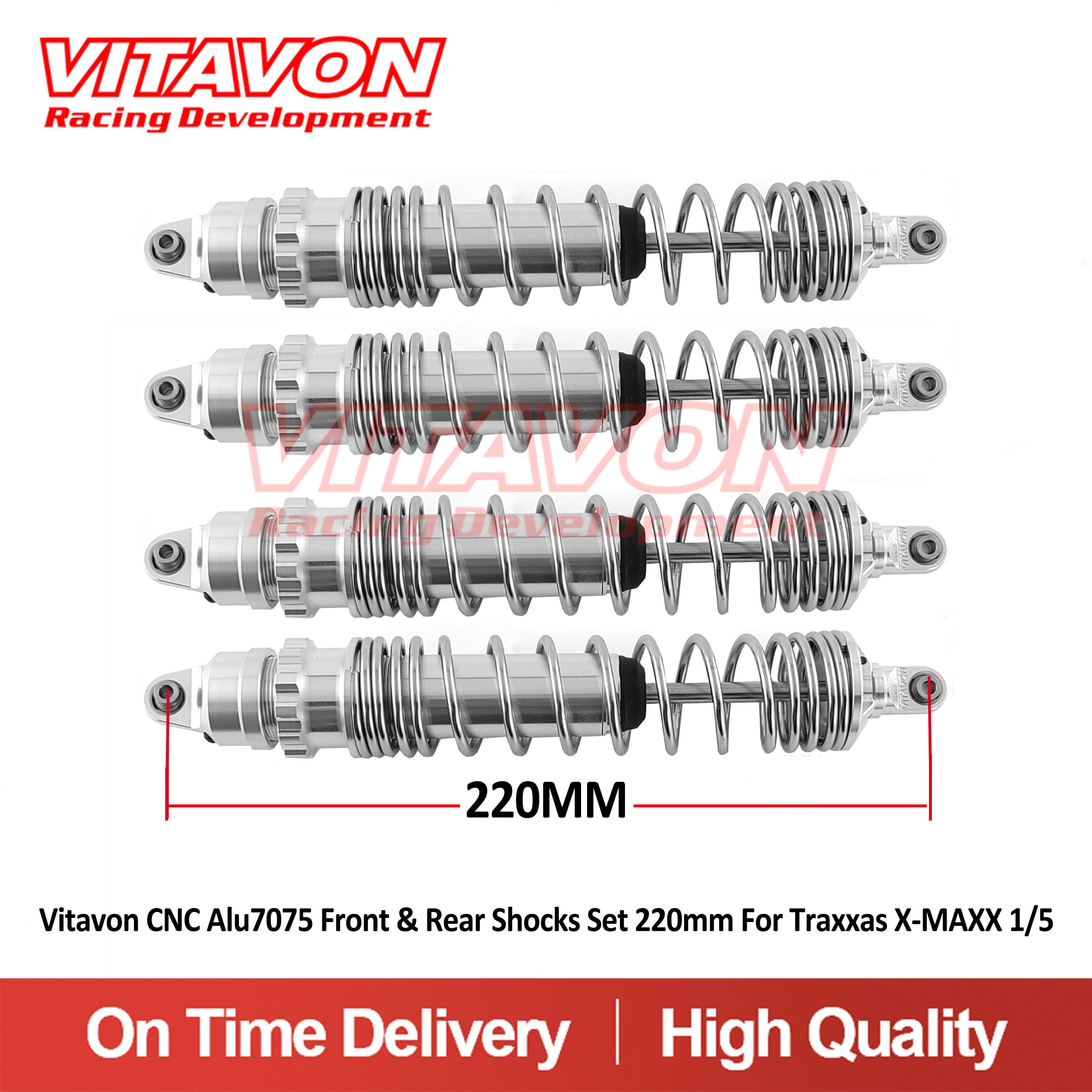 VITAVON CNC Alu7075 Front & Rear Shocks Set 220mm For Traxxas X-MAXX 1/5