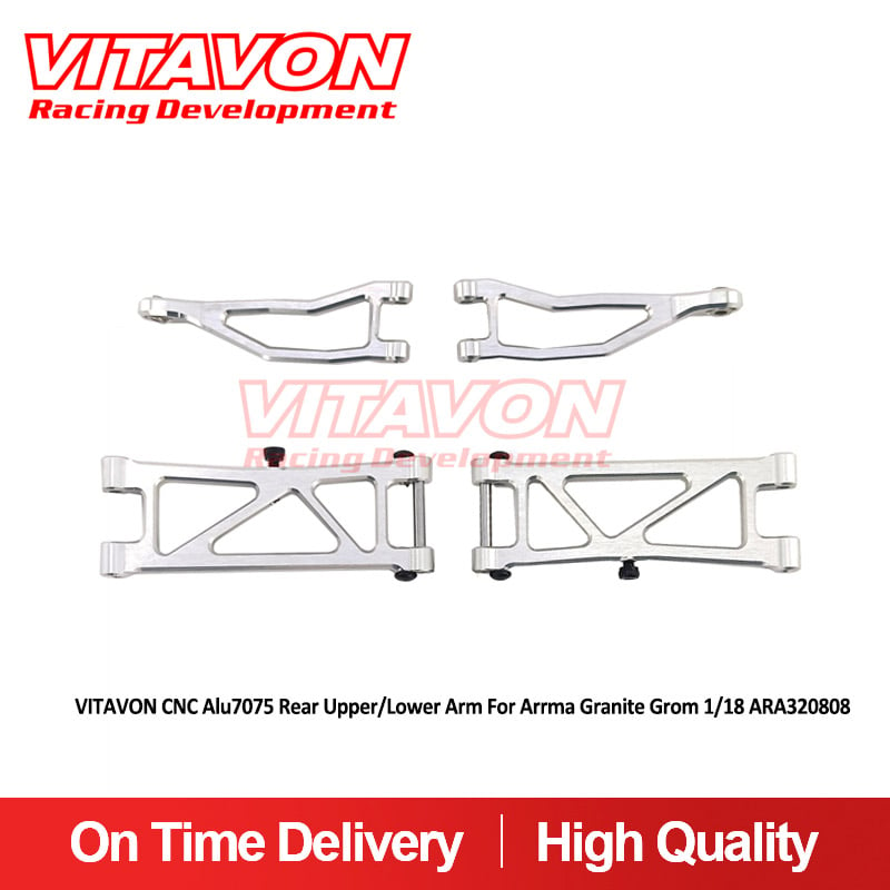 VITAVON CNC Alu7075 Rear Upper/Lower Arm For Arrma Granite Grom 1/18 ARA320808