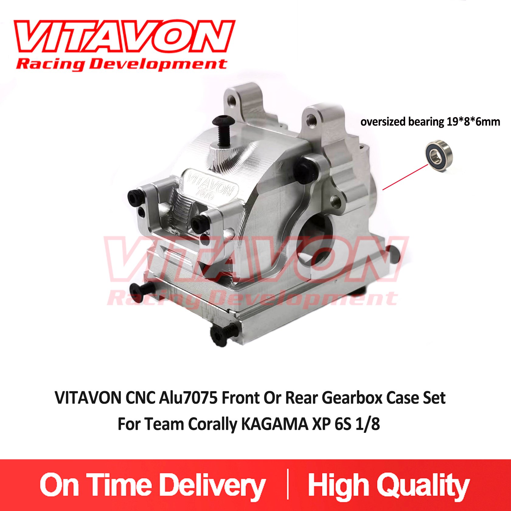 VITAVON CNC Alu7075 Front Or Rear Gearbox Case Set For Team Corally KAGAMA XP 6S 1/8