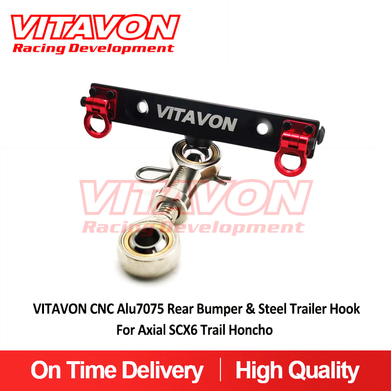 VITAVON CNC Alu7075 Honcho V2 Rear Bumper & Steel Trailer Hook For Axial SCX6 Trail Honcho 1/6