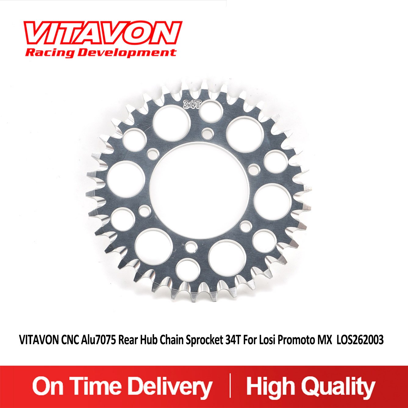 VITAVON CNC Alu7075 Rear Hub Chain Sprocket 34T,35T,36T For Losi Promoto MX LOS262003