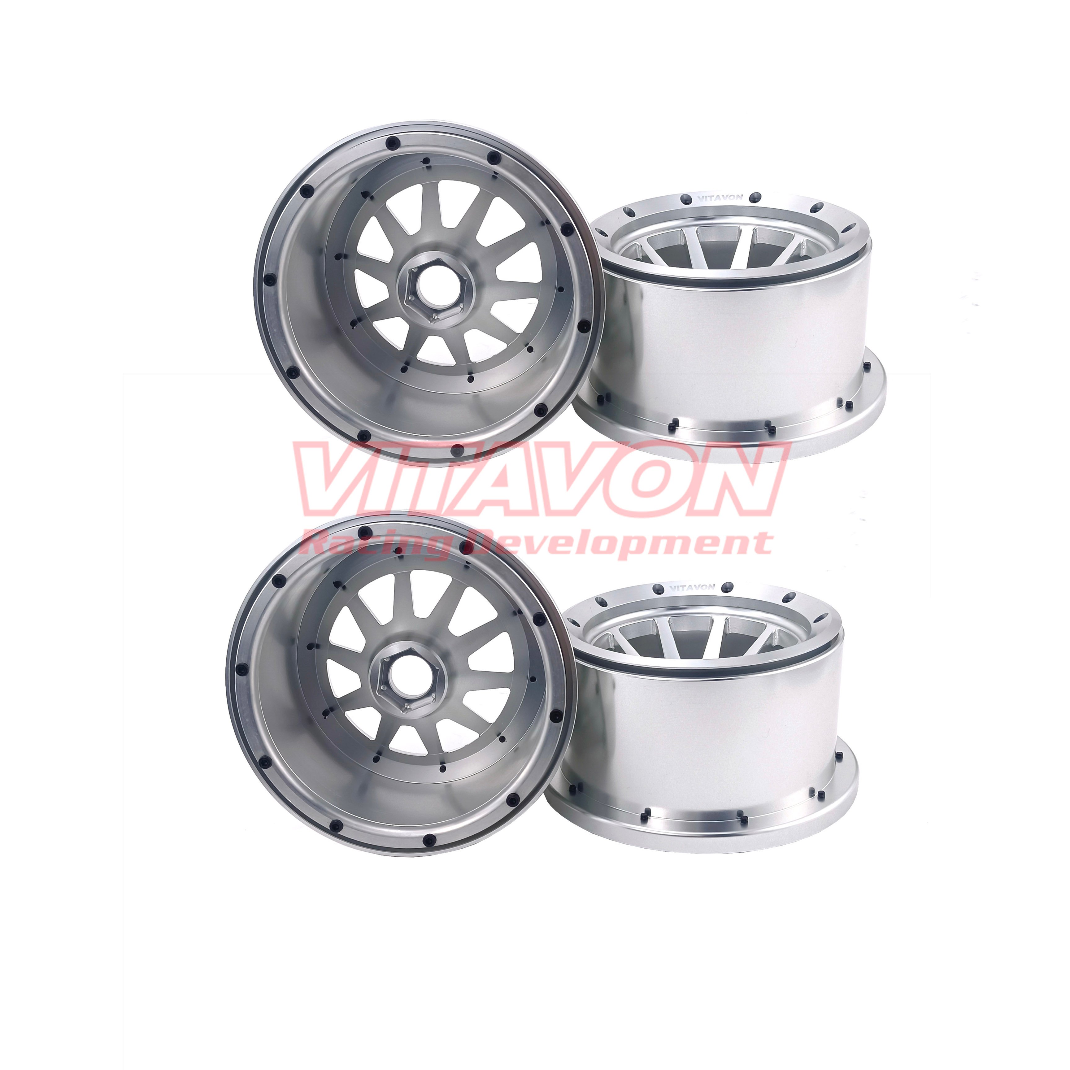 VITAVON CNC Aluminum Bead Lock Wheel For Kraken Vekta 1/5 Losi Baja 5B,DBXL 1/5