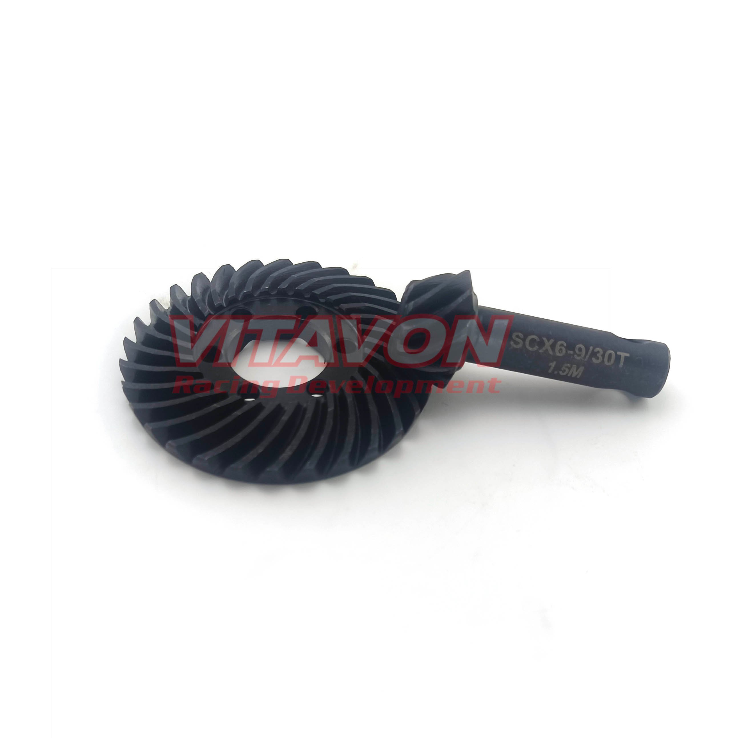 VITAVON HD Steel 1.5 Mod Ring & Pinion Spiral Cut Bevel Gear 9/30T For Axial SCX6