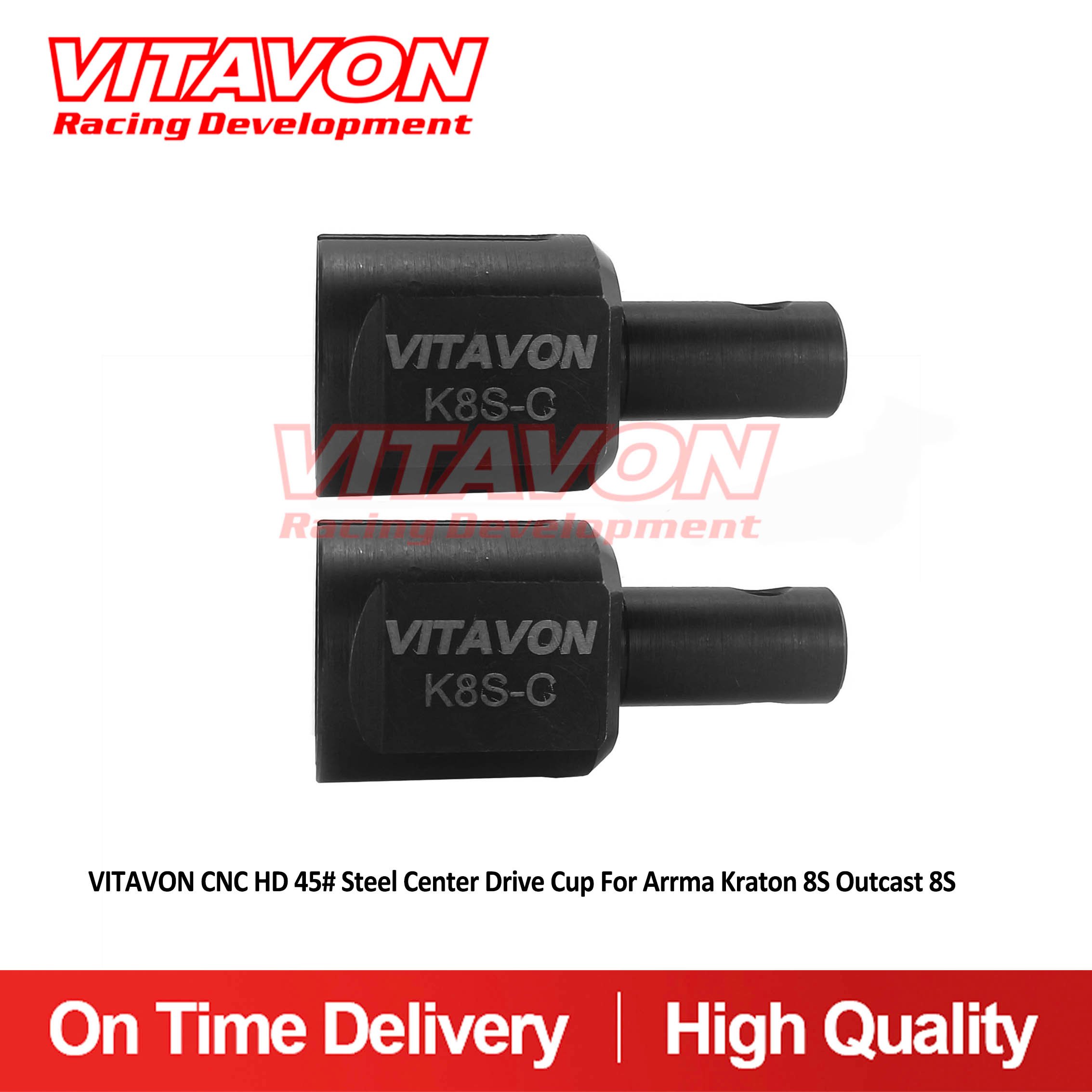 VITAVON CNC HD 45# Steel Center Drive Cup For Arrma Kraton 8s Outcast 8S