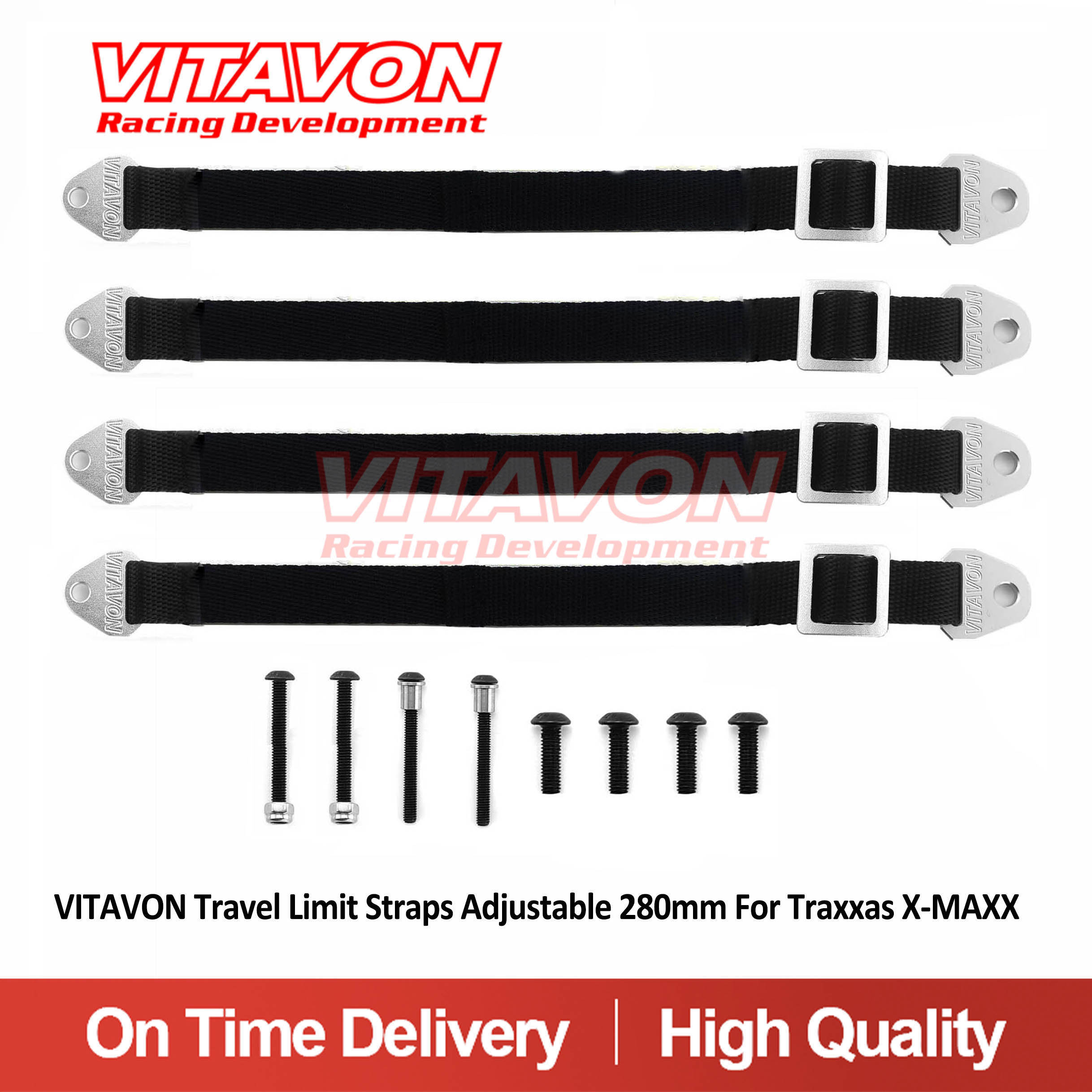 VITAVON Travel Limit Straps Adjustable 280mm For Traxxas X-MAXX 1/5