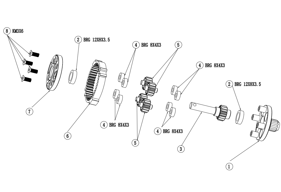 VITAVON HD Steel Planetary Rear Gears set 13/15T For Traxxas UDR1/7