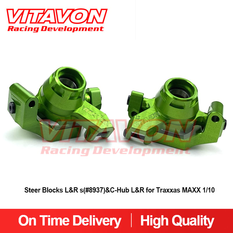 VITAVON Alu CNC L&R Steering Block(#8937) L&R C-Hub(#8932)for Traxxas MAXX 1/10 Traxxas MAXX/Slash