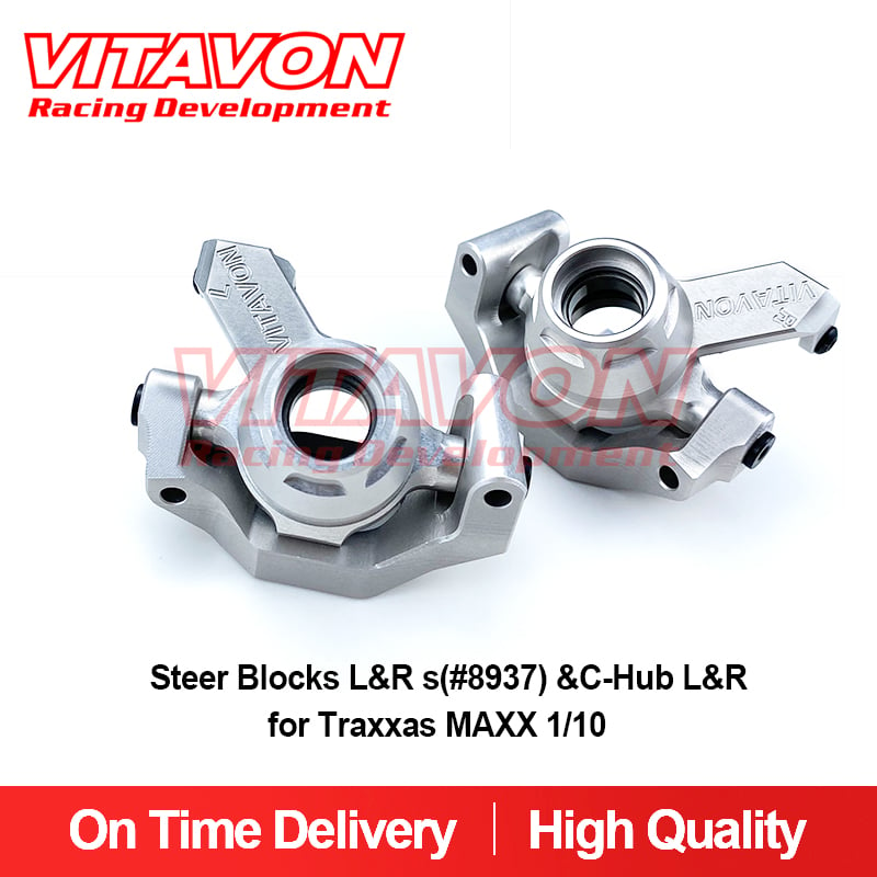 VITAVON Alu CNC L&R Steering Block(#8937) L&R C-Hub(#8932)for Traxxas MAXX 1/10 Traxxas MAXX/Slash
