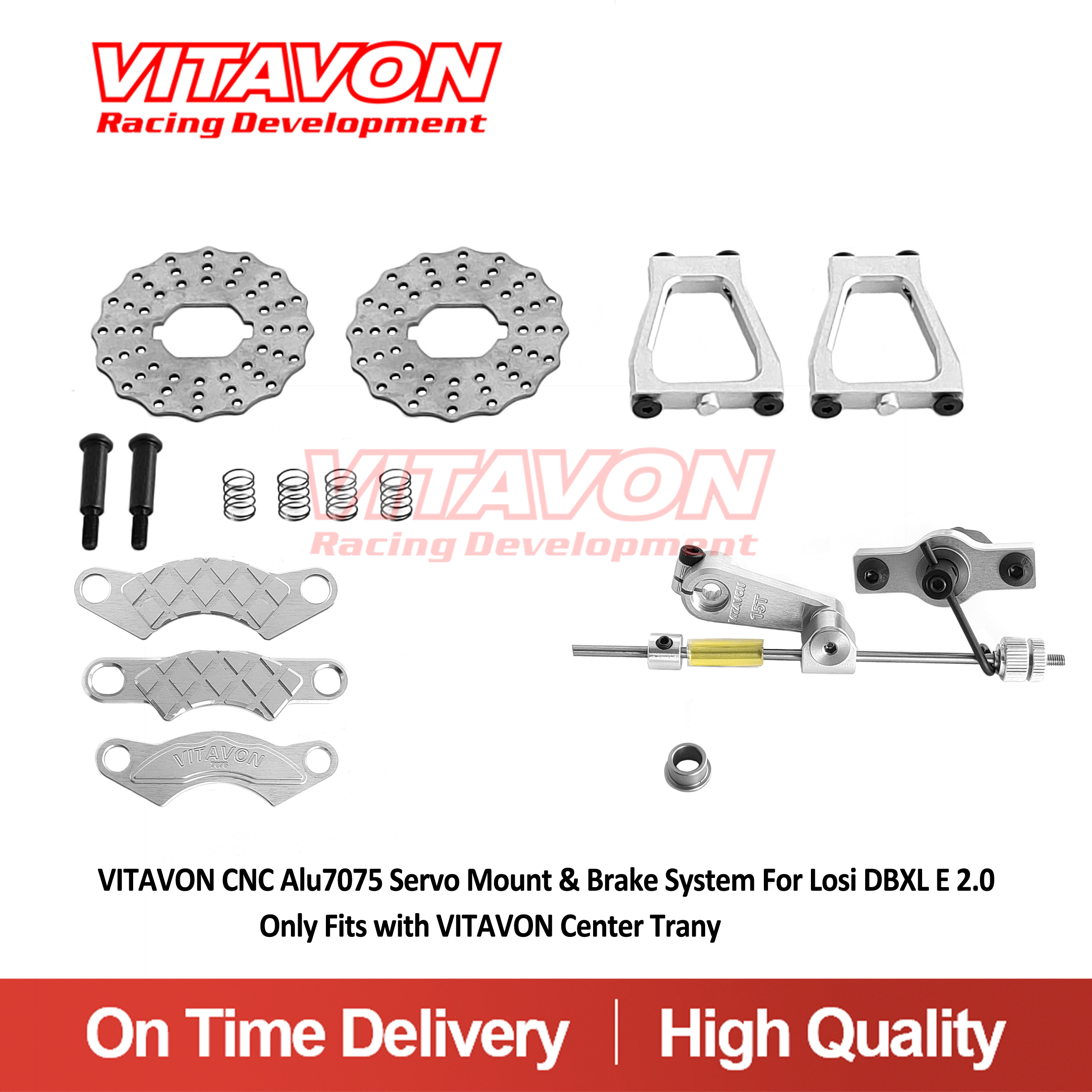 VITAVON CNC Alu7075 Servo Mount & Brake System For Losi DBXL E 2.0 Only Fits with VITAVON Center Trany