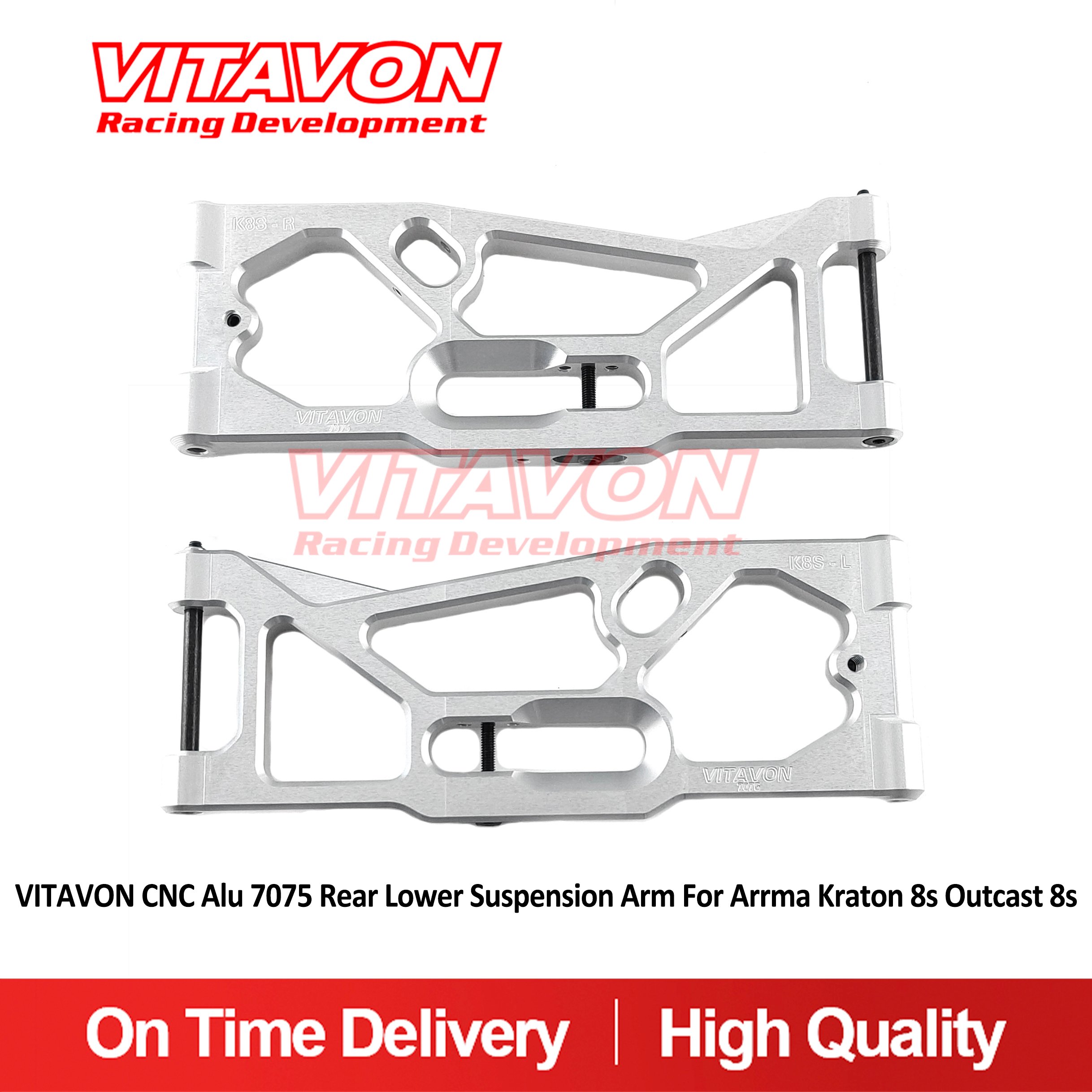 VITAVON CNC Alu 7075 Rear Lower Arm For Arrma Kraton 8S Outcast 8S