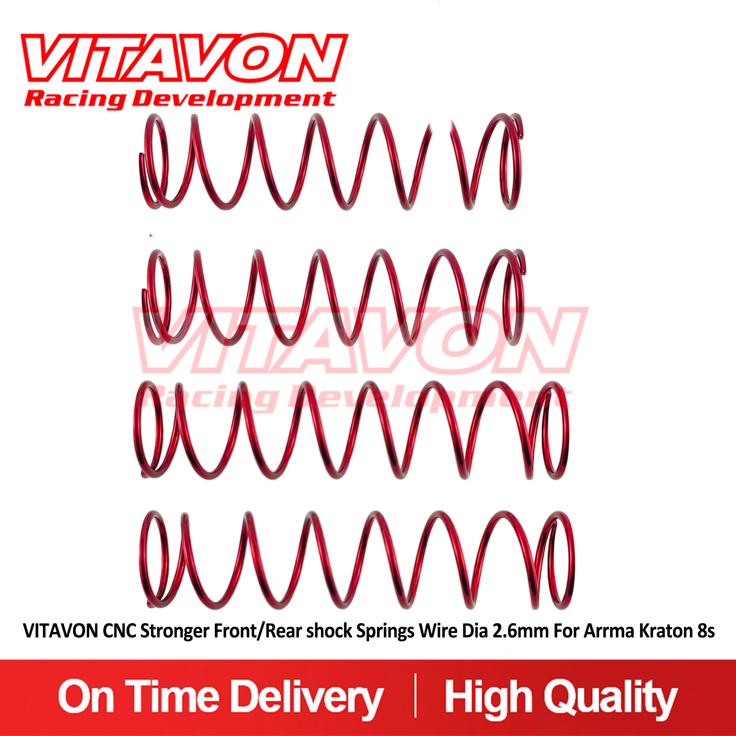 VITAVON CNC Stronger Front/Rear shock Springs Wire Dia 2.6mm For Arrma Kraton 8s