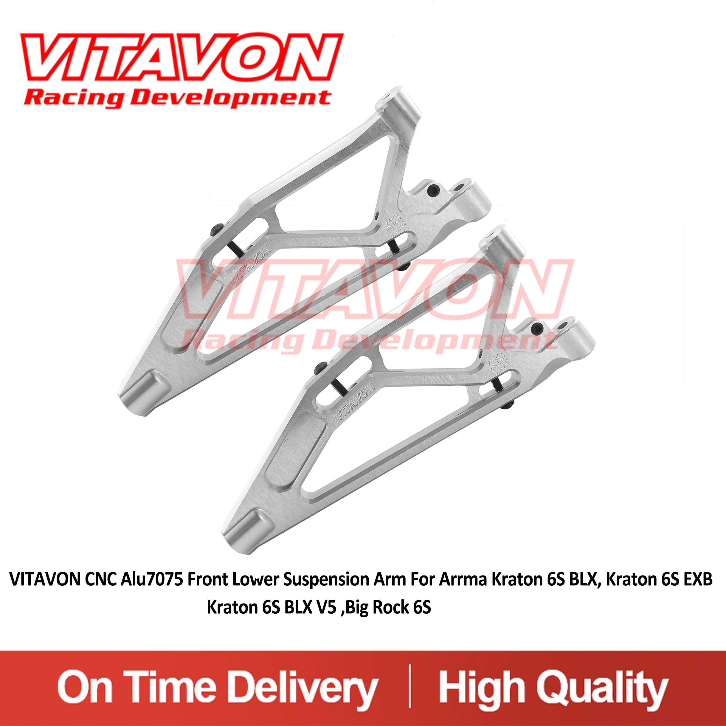 VITAVON CNC Alu7075 Front Lower Suspension Arm For Arrma Kraton 6S BLX, Kraton 6S EXBKraton 6S BLX V5 ,Big Rock 6S (Copy)