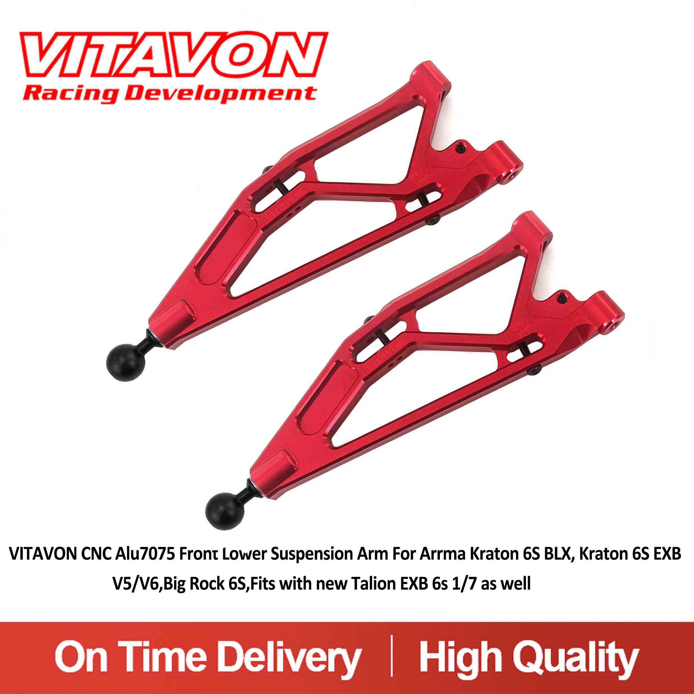 VITAVON CNC Alu7075 Front Lower Suspension Arm For Arrma Kraton 6S BLX, Kraton 6S EXB Kraton 6S V5&V6 ,Big Rock 6S,New Talion 6S EXB 1/7