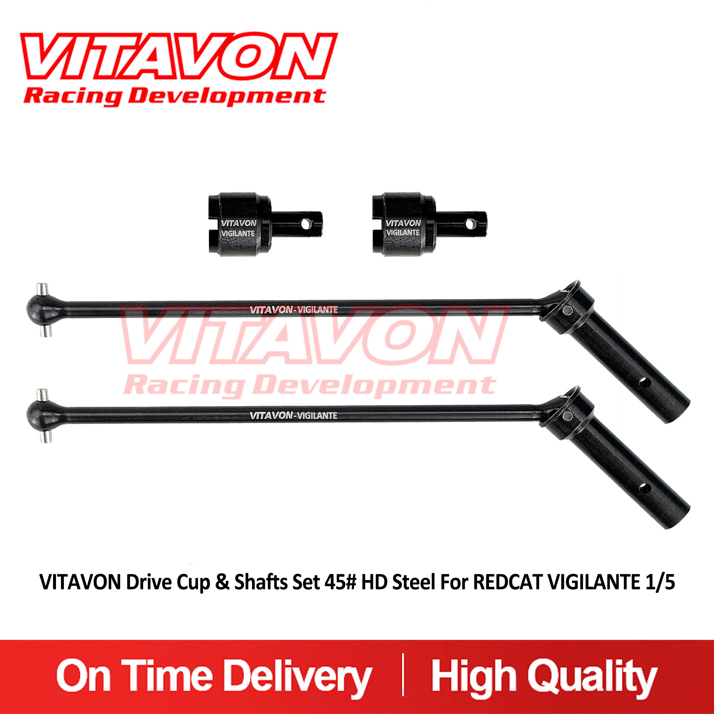 VITAVON Drive Cup & Shafts Set 45# HD SteeI FOr REDCAT VIGILANTE 1/5
