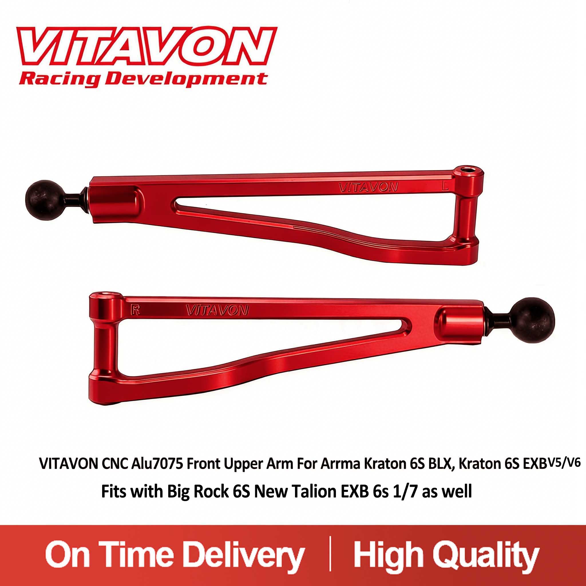 VITAVON CNC Alu7075 Front Upper Arm For Arrma Kraton 6S BLX, Kraton 6S EXB Kraton 6S V5&V6 ,Big Rock 6S