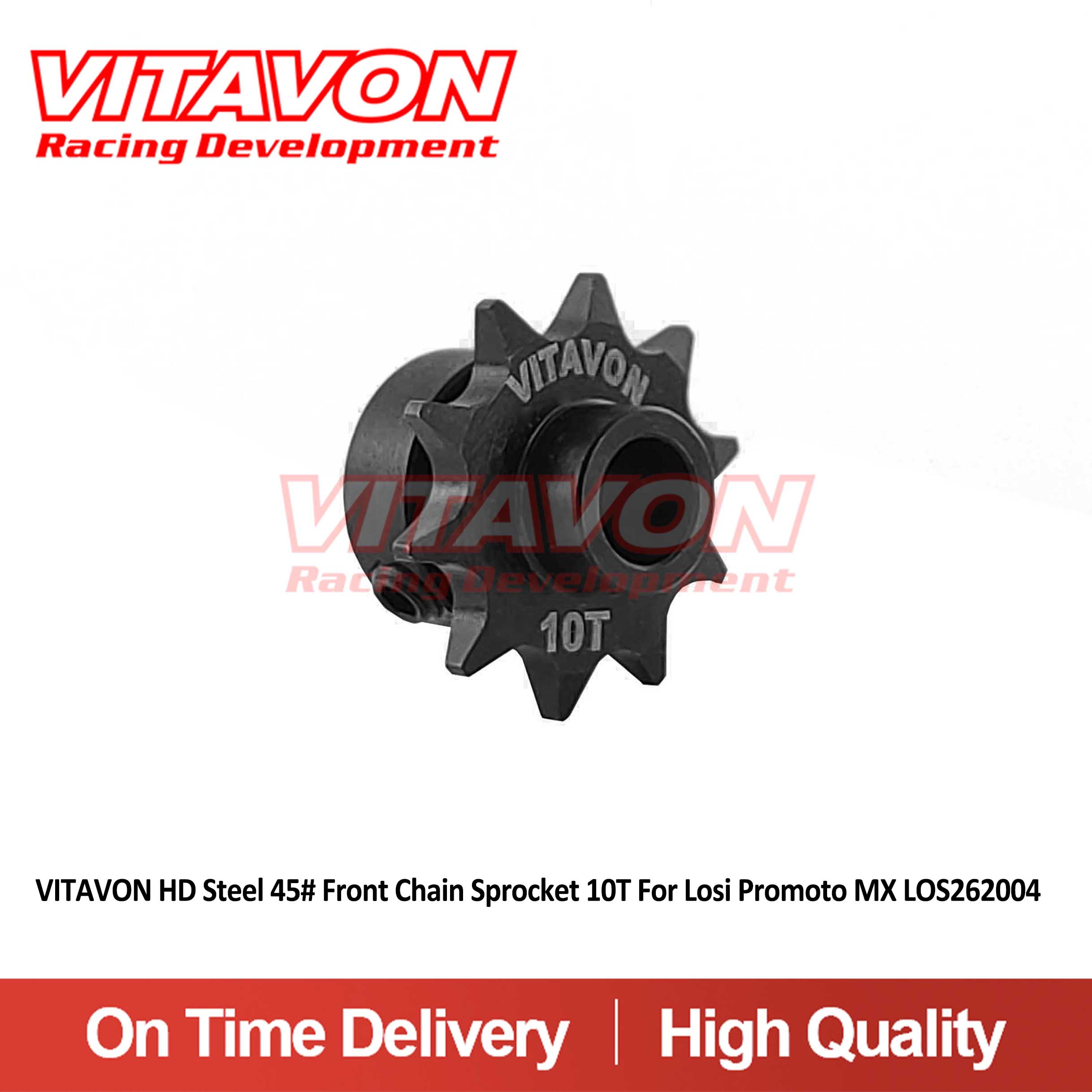 VITAVON HD Steel 45# Front Chain Sprocket 10T For Losi Promoto MX LOS262004