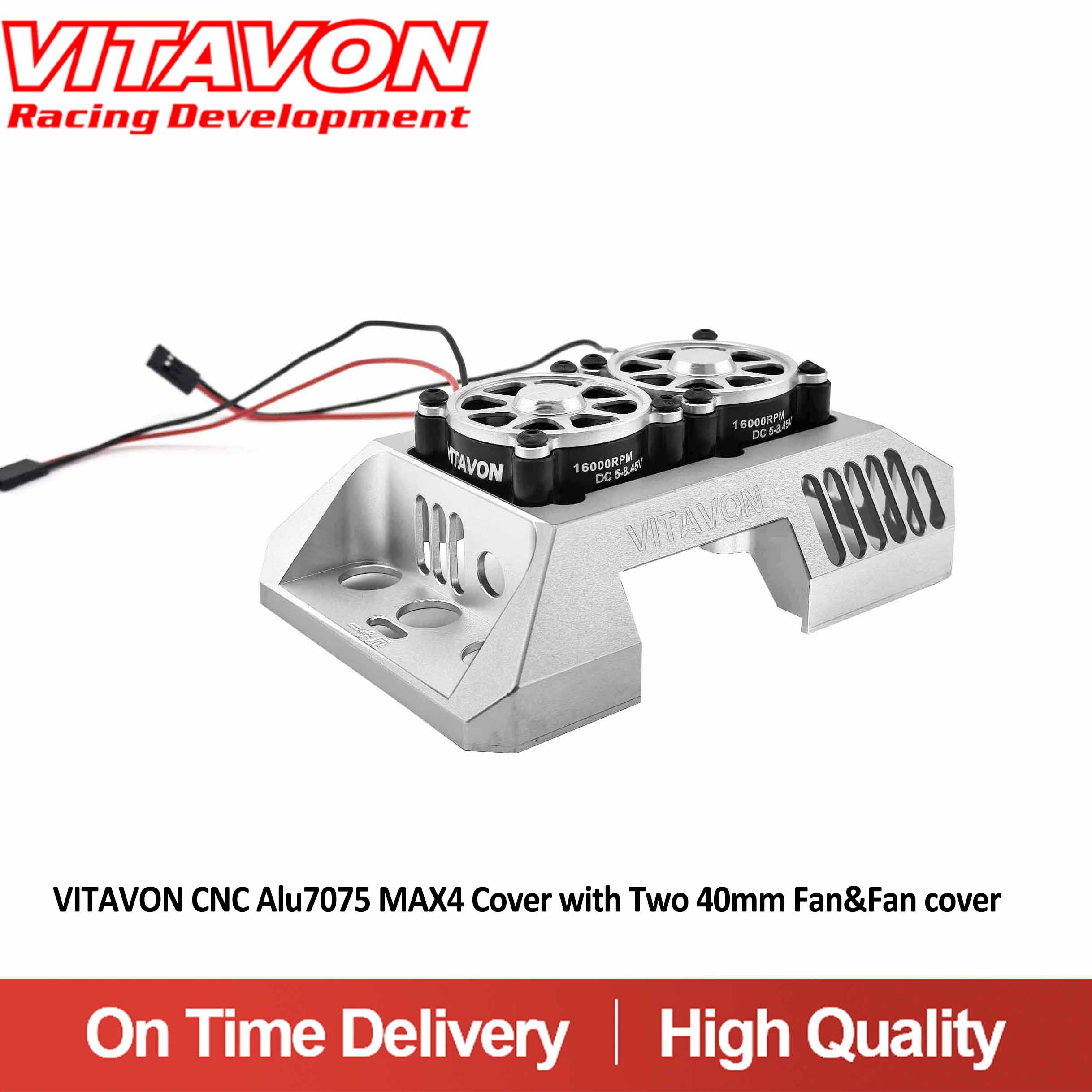 VITAVON CNC Aluminum MAX4 Cover With Dual 40mm Fan Holder