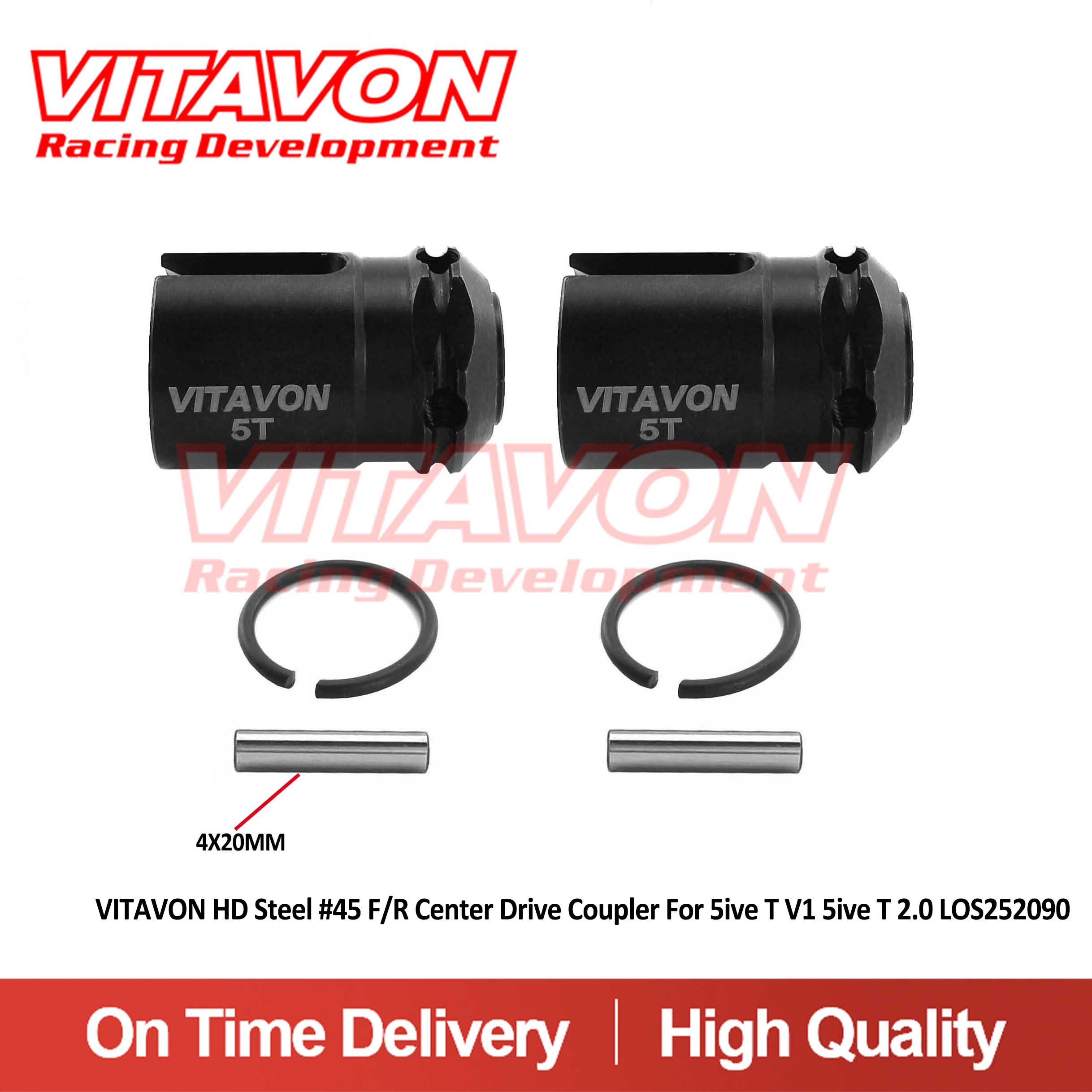 VITAVON HD Steel #45 F/R Center Drive Coupler For 5ive T V1 5ive T 2.0 LOS252090
