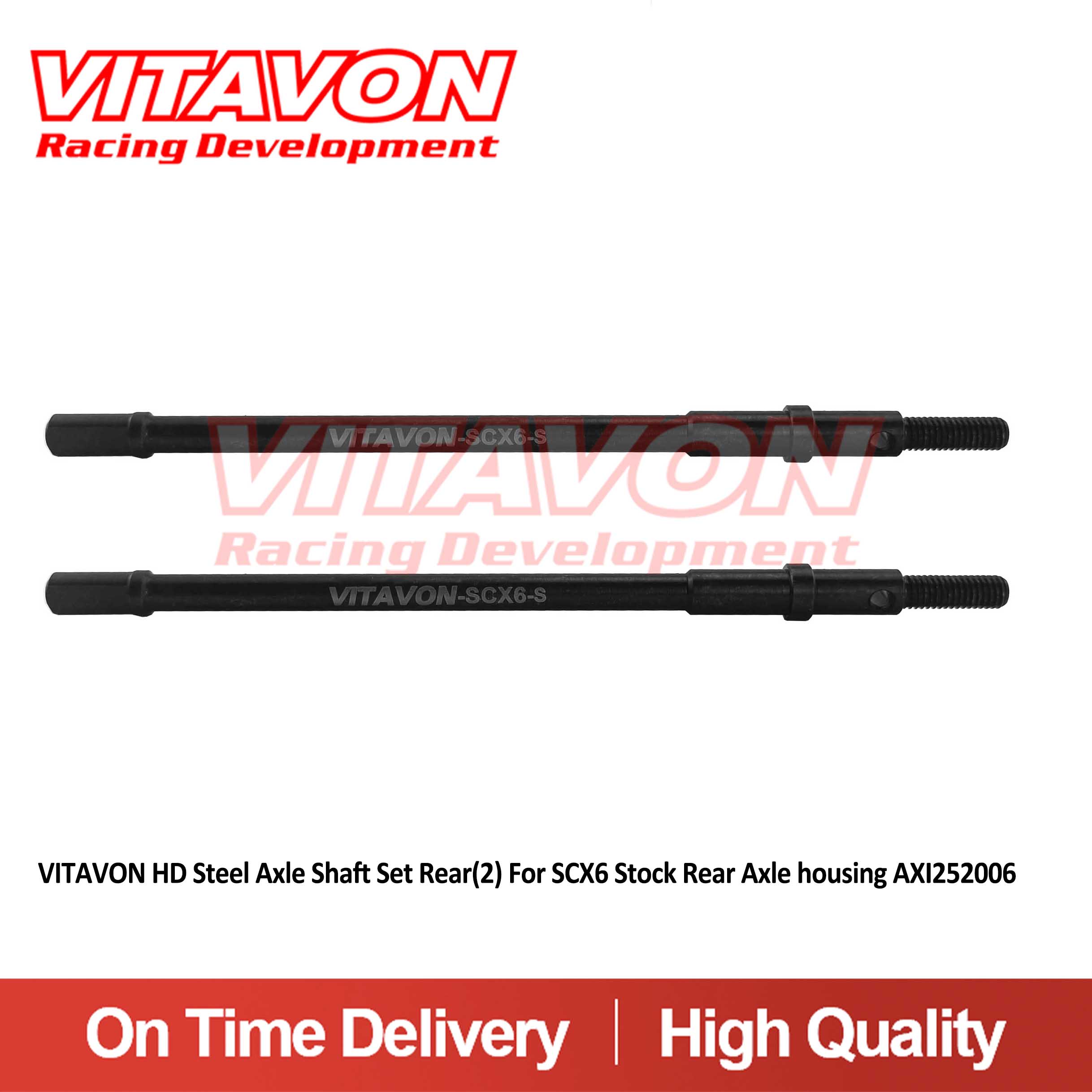 VITAVON HD #45 Steel Axle Shaft Set Rear(2) For SCX6 Stock Rear Axle housing AXI252006