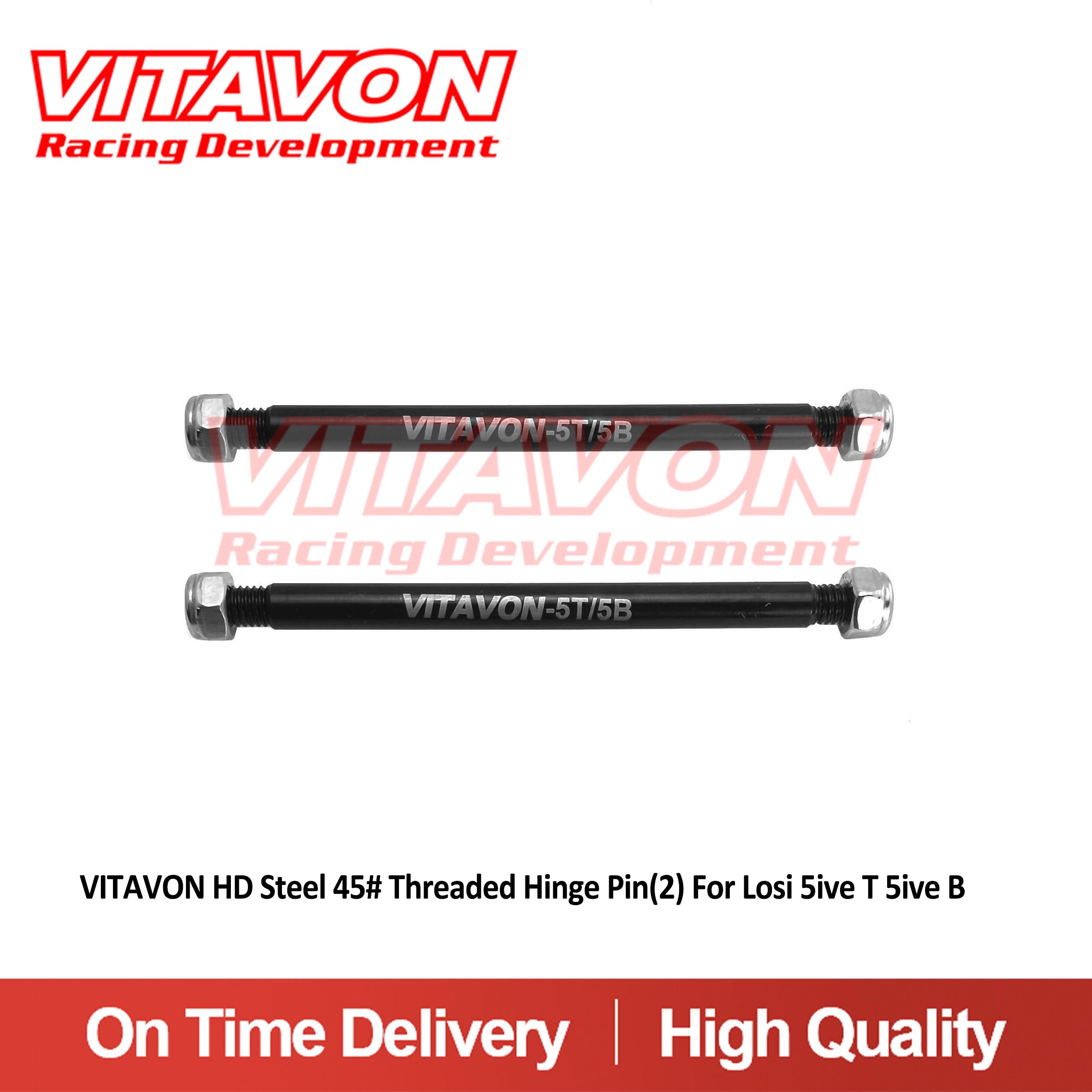 VITAVON HD Steel 45# Threaded Hinge Pin(2) For Losi 5ive T 5ive B