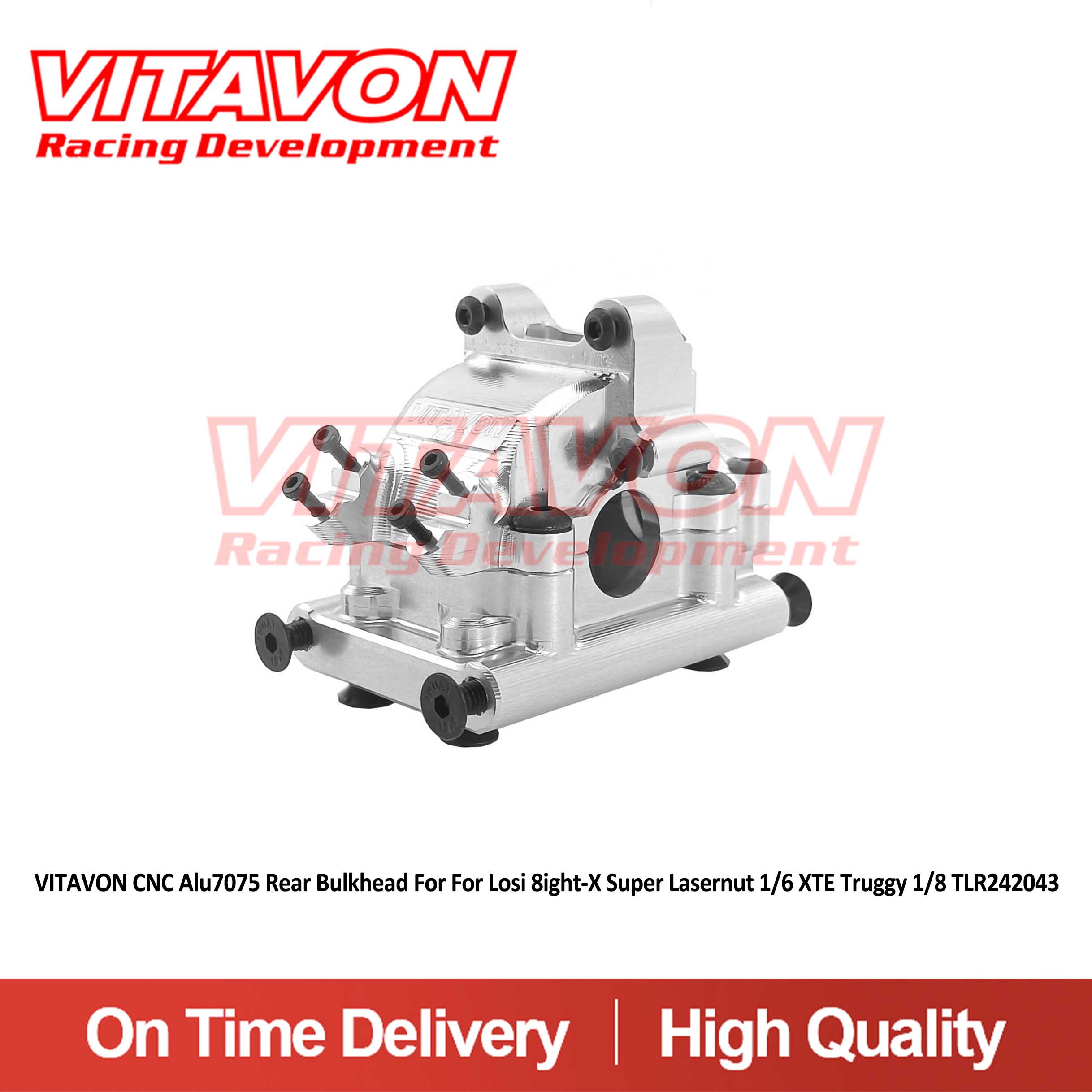 VITAVON CNC Alu7075 Rear Bulkhead For For Losi 8ight-X Super Lasernut 1/6 XTE Truggy 1/8 TLR242043