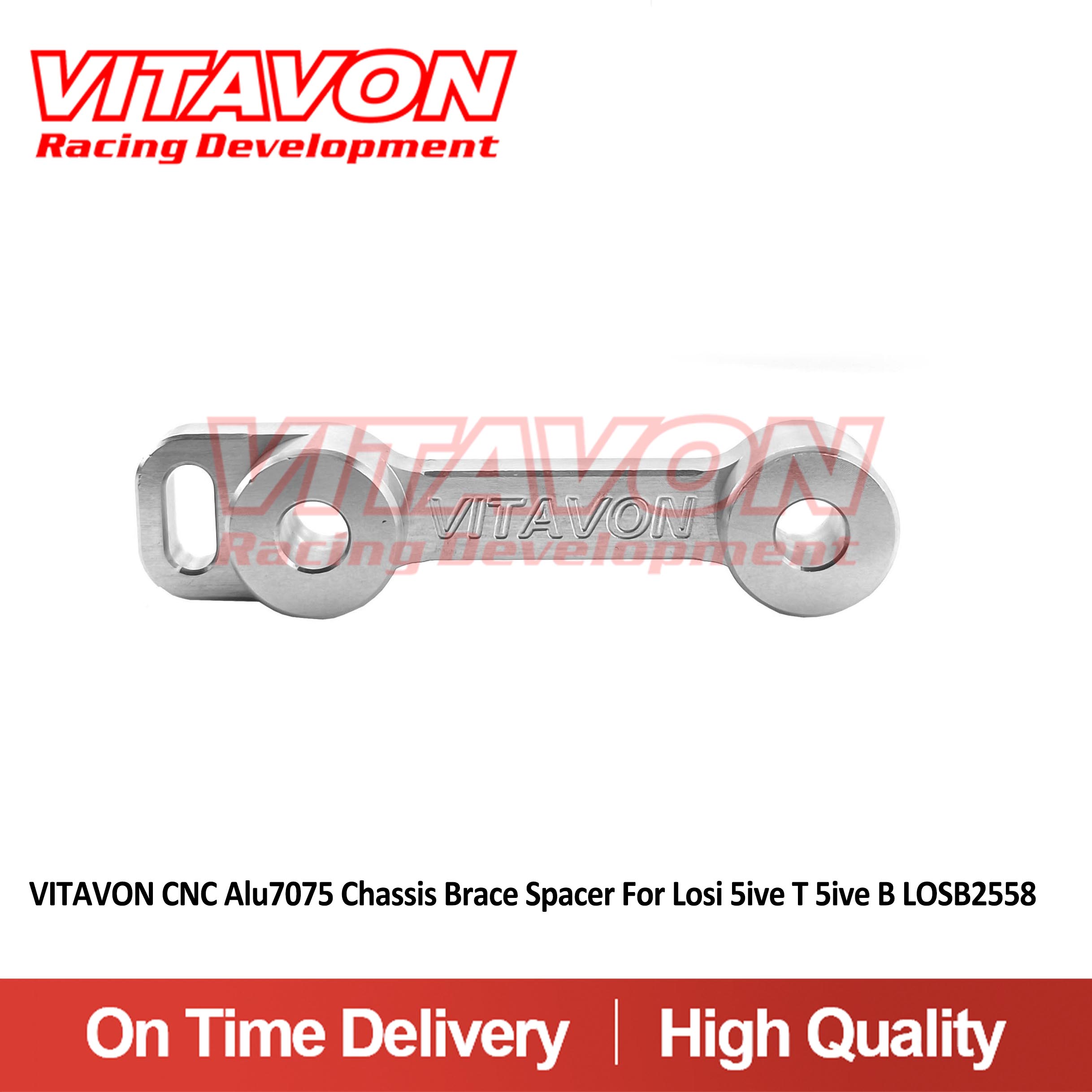 VITAVON CNC Alu7075 Chassis Brace Spacer For Losi 5iveT 5ive B LOSB2558