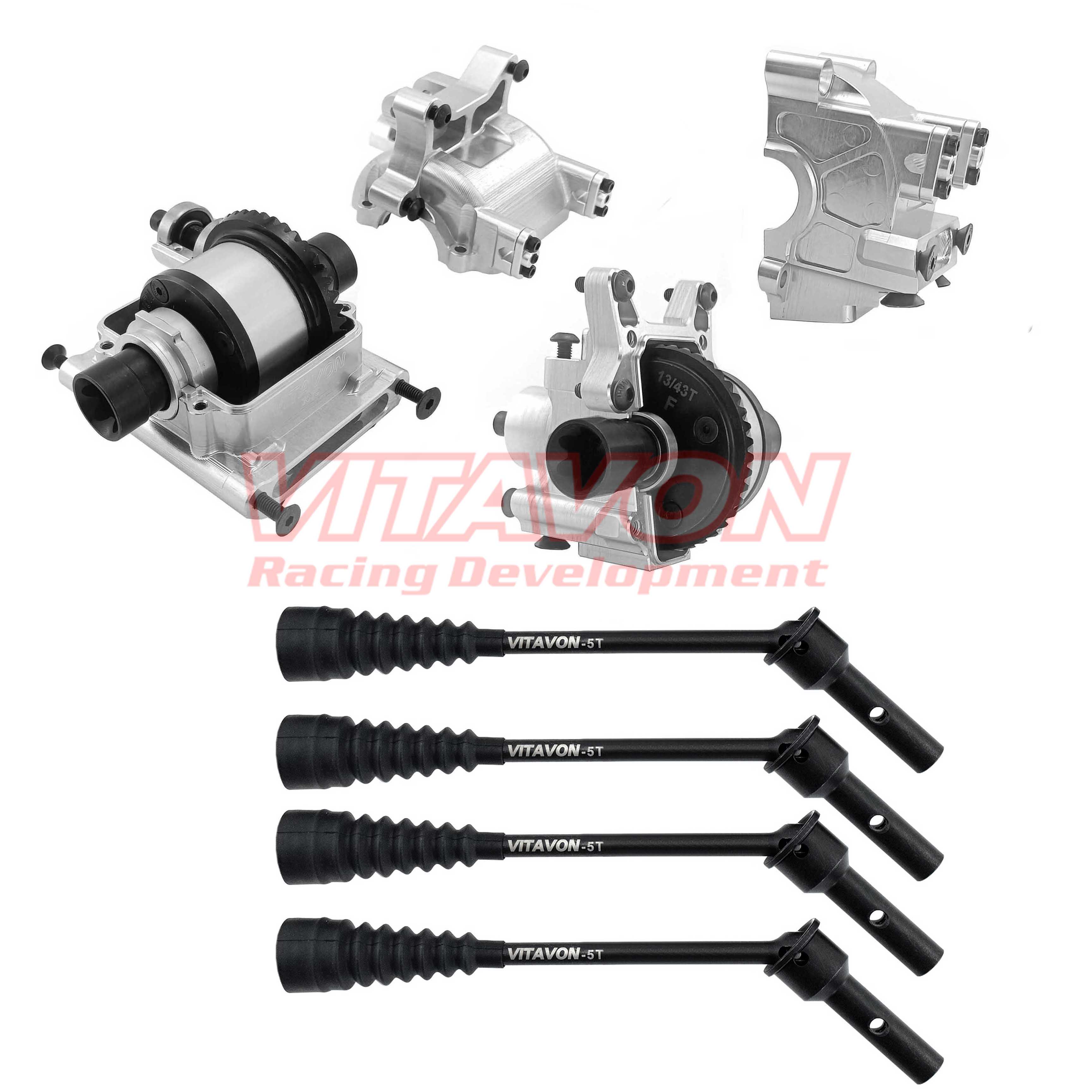 VITAVON Combo Set( Diff Case+Spider Gear+Diff Gear+Ball Drive Shafts+Front&Rear Bulkhead) For Losi 5ive T